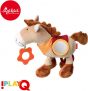 Przytulanka aktywizująca Koń z gryzakiem, lusterkiem, piszczałką, obręczami i szeleszczącą folią 6m+ PlayQ