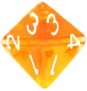 Kość kryształowa 4 Ściany – Cyfry – Pomarańczowa (106332)